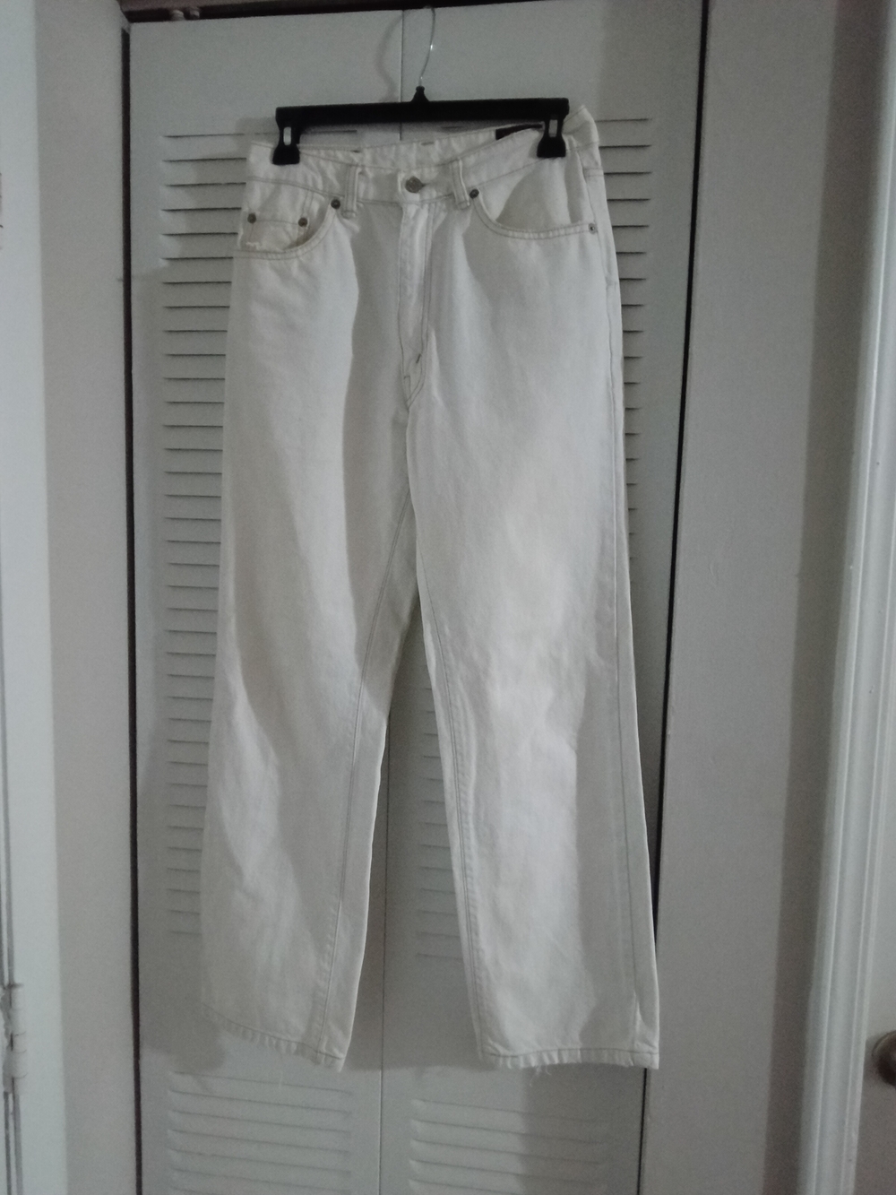 Women's White High-Rise Straight-Leg Jeans